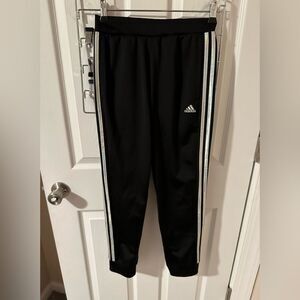 Adidas Boys Track Pants Joggers Black/Silver Size 14